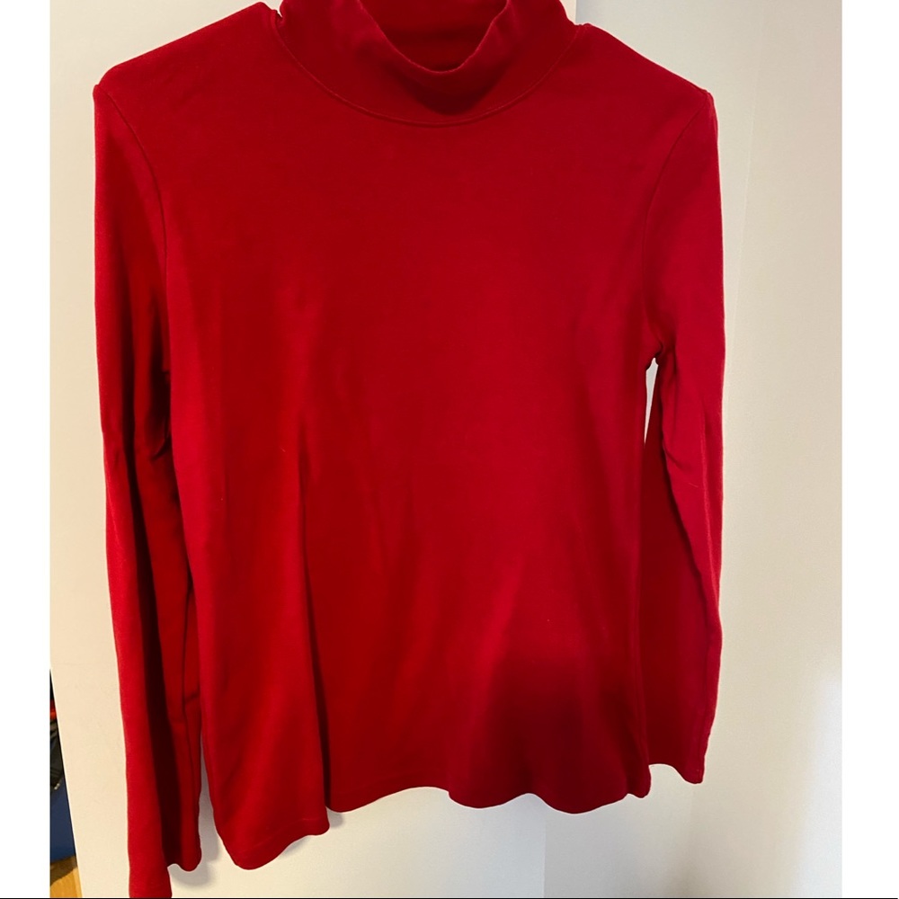 Red high neck top